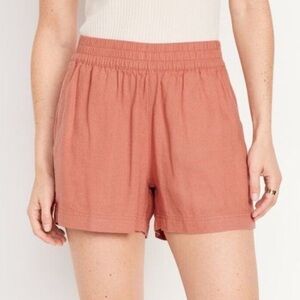 Old Navy amberglow High-Waisted Linen-Blend Pull-On Shorts